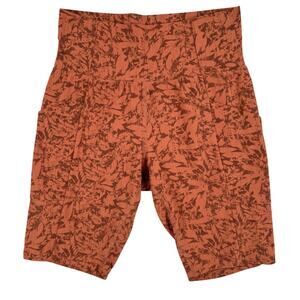 REI Co-Op Athletic Shorts Womens Med Orange Mid Thigh Yoga Stretch Work Out